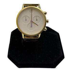 Movado Face Swiss Multi-Color Dial White Museum Concave Dot Gold Ion Plated Band